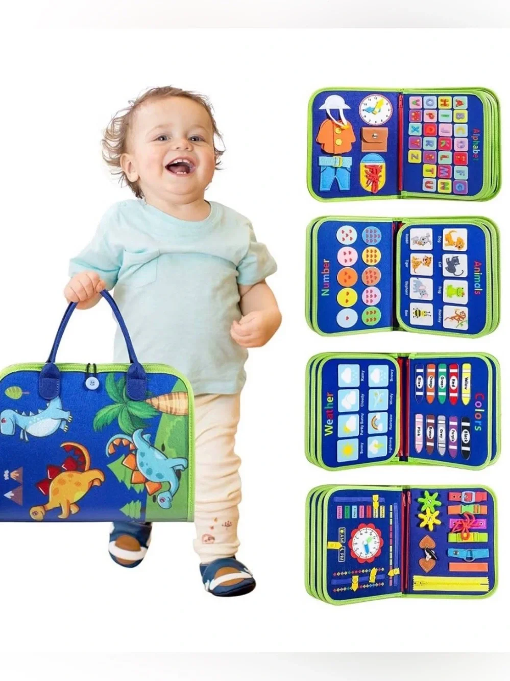 Winblo Toddler Busy Board Montessori Sensory Activity Book/Toy- NWT